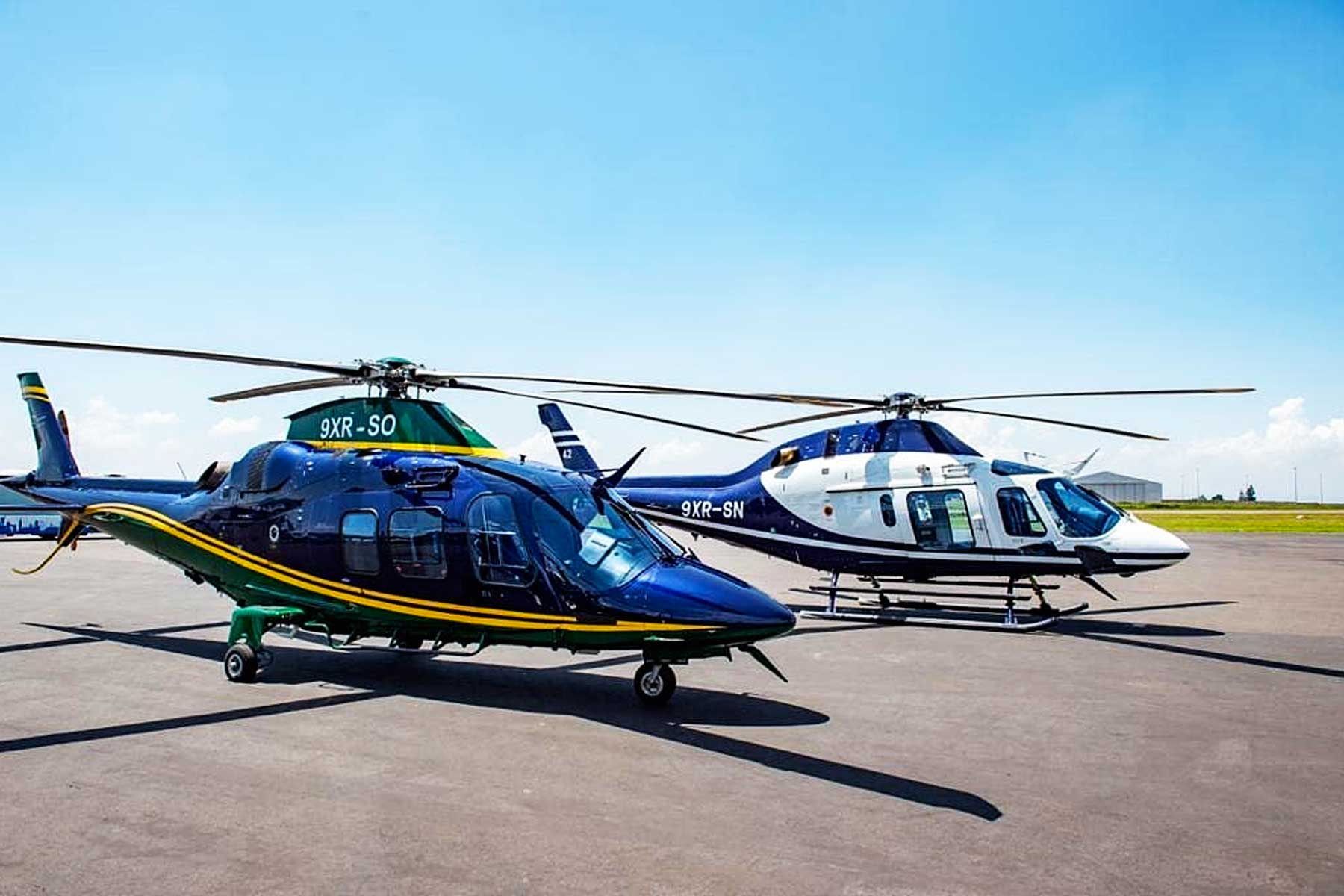 Can I charter a helicopter in Rwanda?