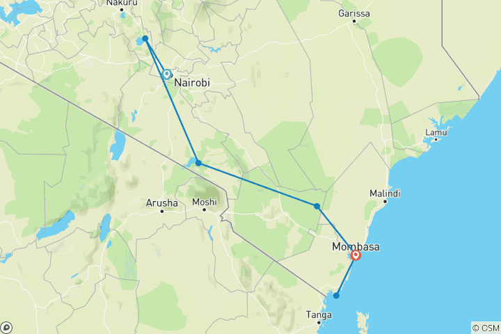 How long is the drive from Nairobi to Mombasa?